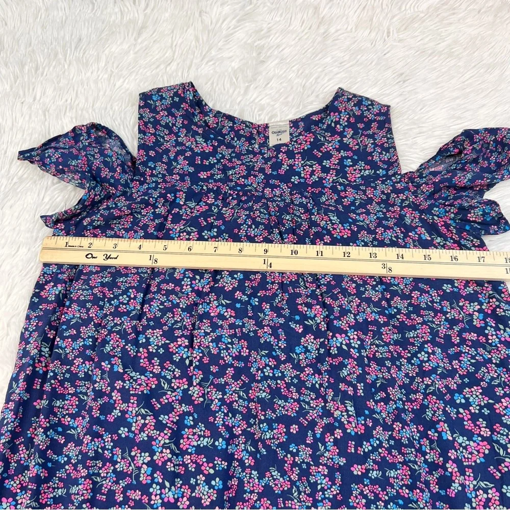 Oshkosh girl cold shoulder‎ sleeve floral a-line dress